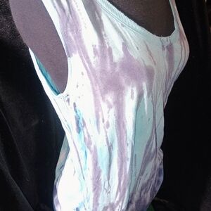 Upcycled Splendid Lavender and Sky Blue Tank Top